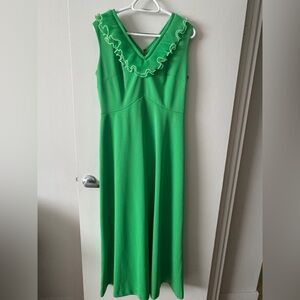Vintage Elegant Light-Green Sleeveless Dress